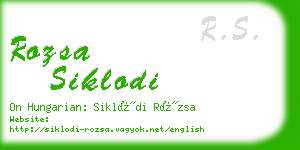 rozsa siklodi business card